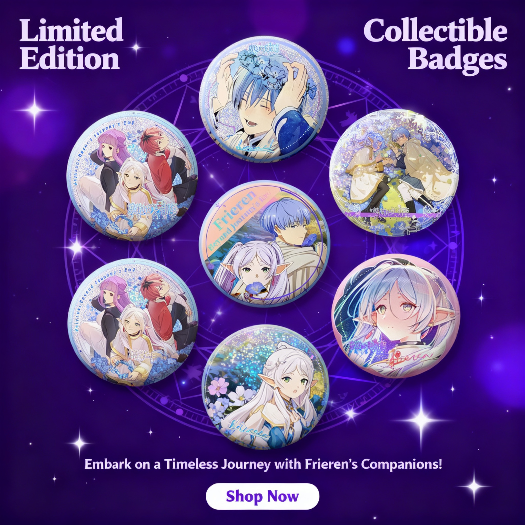 Frieren Anime Merchandise - Frieren Himmel Anime Pin Badge Metal